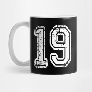 Number 19 Grungy in white Mug